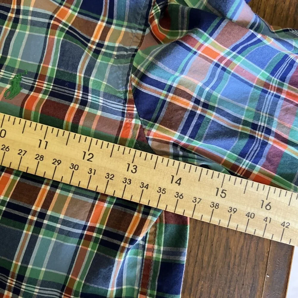Ralph Lauren Boys Multicolor Plaid Long Sleeve Button-Up Shirt Size 5 Fall